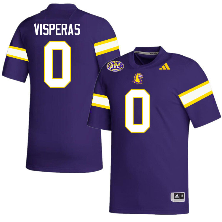 Tennessee Tech Golden Eagles #0 Kekoa Visperas College Football Jerseys,Uniforms-Purple